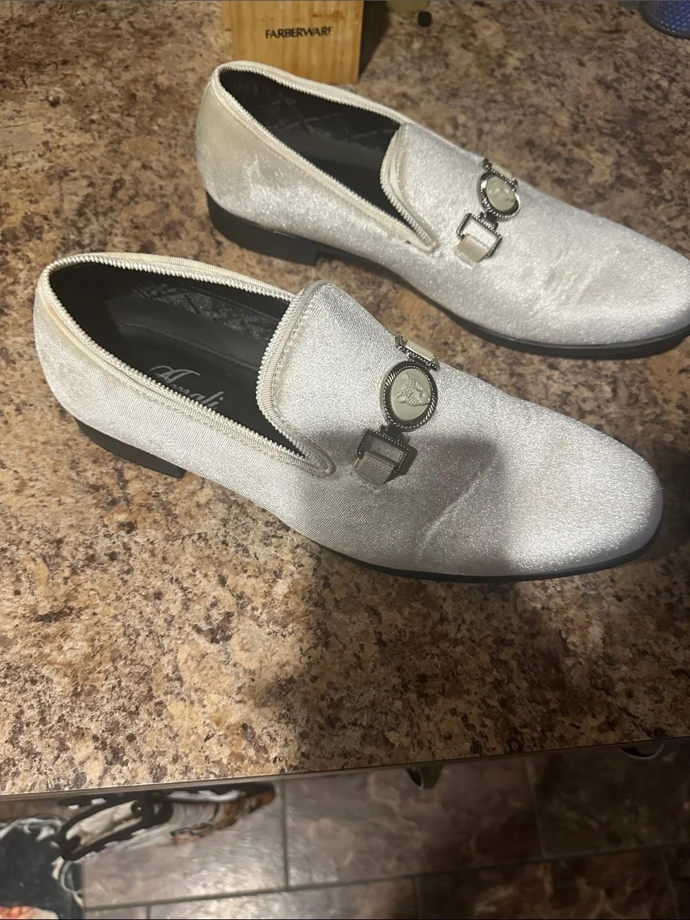 Amalfi Men’s Silver Metallic Slip-On Loafers